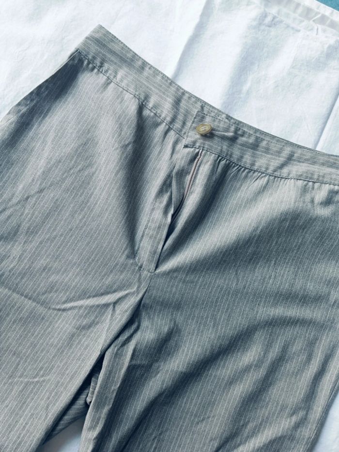 Pantalon tailleur ajusté gris fin - photo numéro 3