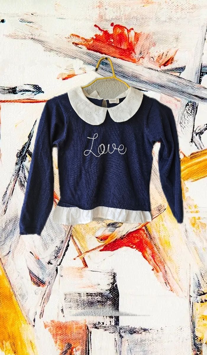 Blouse pour fille avec broderie anglaise - photo numéro 3