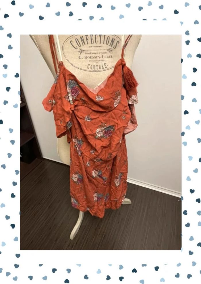Combi Short à fleurs couleur brique Blu Pepper TS