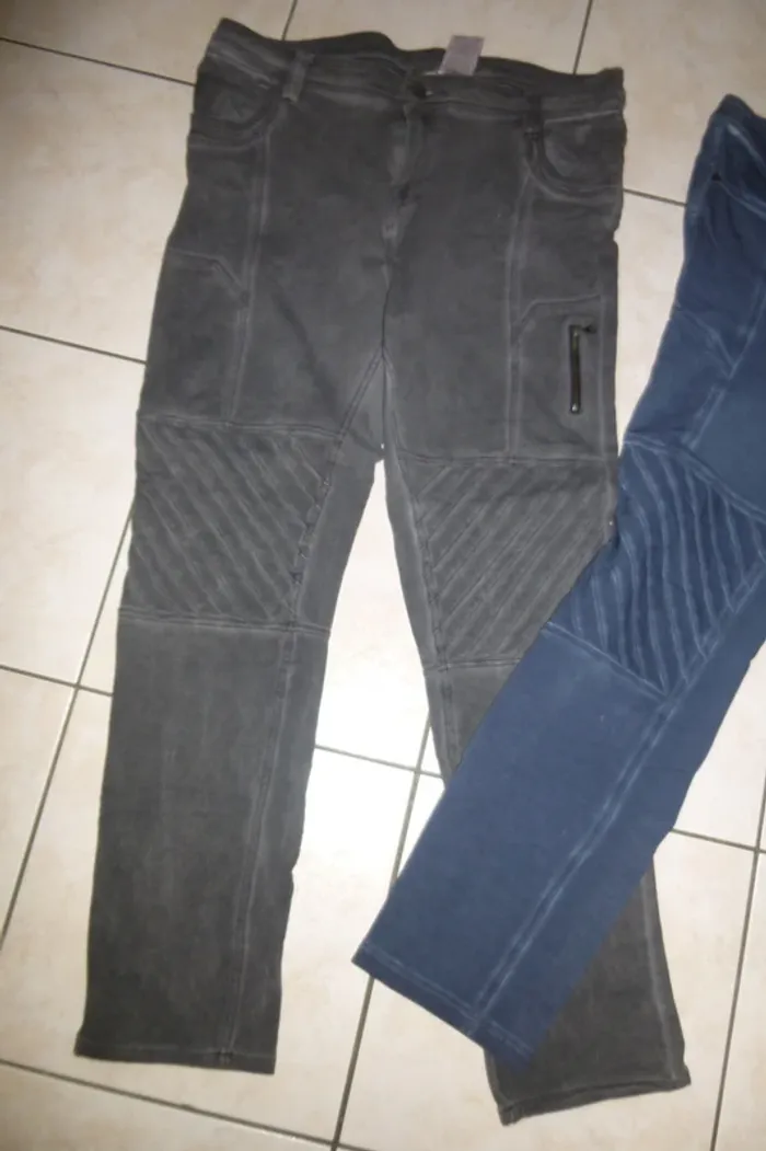 lot de 2 pantalons stretch taille haute ms mode taille 46 - photo numéro 3