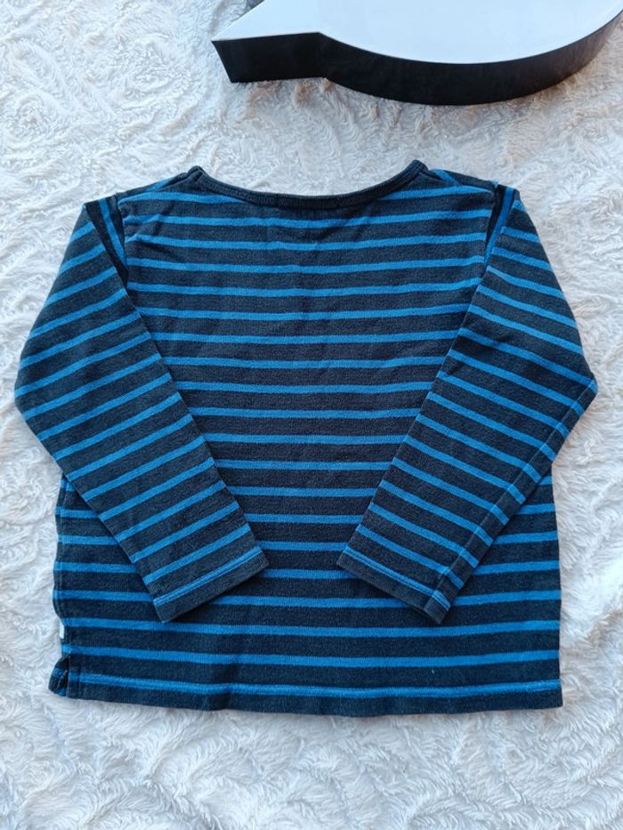 Sweat pull léger ou tee shirt épais rayé Garçon 4 ans weekend à la mer 100% coton - photo numéro 6
