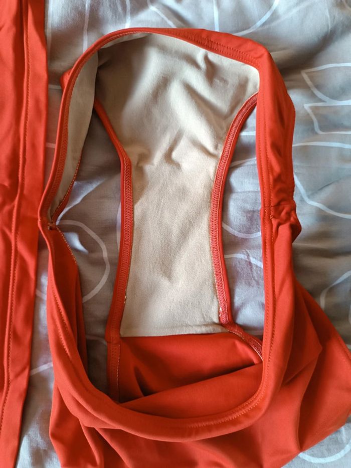 Tankini couleur orange/rouille - taille 40 - état neuf sans etiquette - photo numéro 4