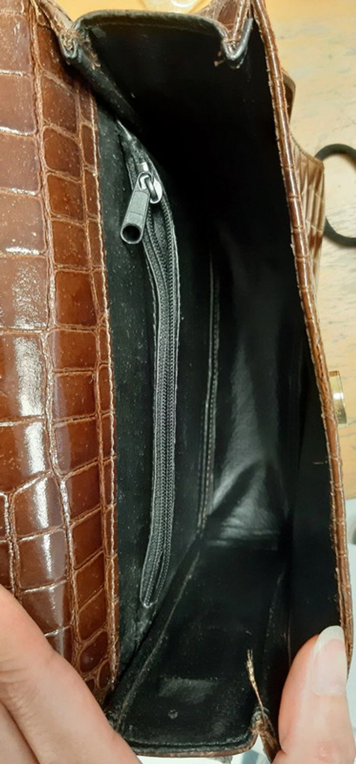 Magnifique sac vintage Sylvain Lefebvre en cuir imitation serpent - photo numéro 15