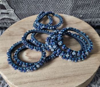 Lot 9 élastique cheveux à perles