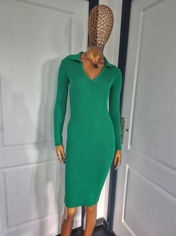 Robe Longue Manches Longues Vert Femme Taille S/M