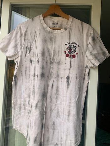T-shirt hollister imprimé gris blanc