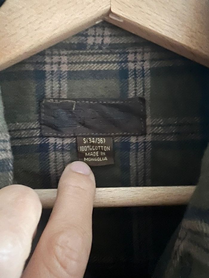 Chemise / sur chemise Vintage dressing coton / flanelle couleur Kaki taille S. - photo numéro 10