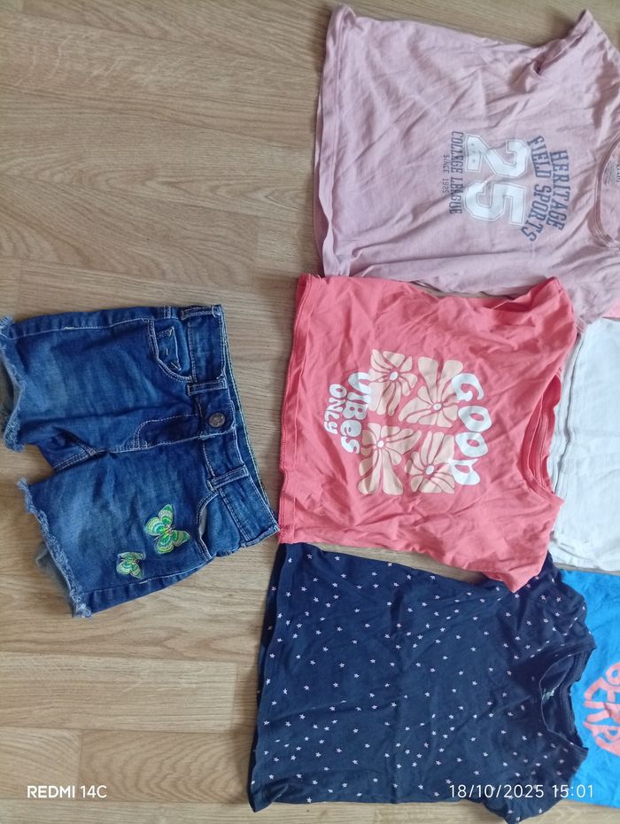 Lot 9 T shirts fille +1 short jeans 4-5A - photo numéro 3