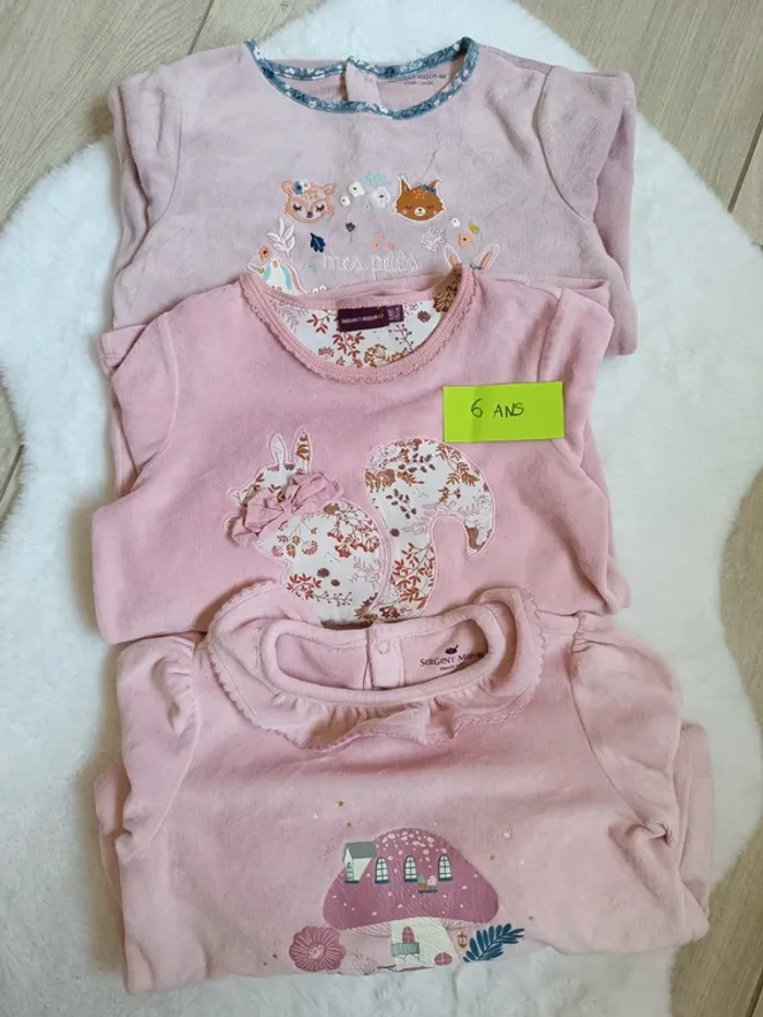 Lot hauts pyjamas bébé fille