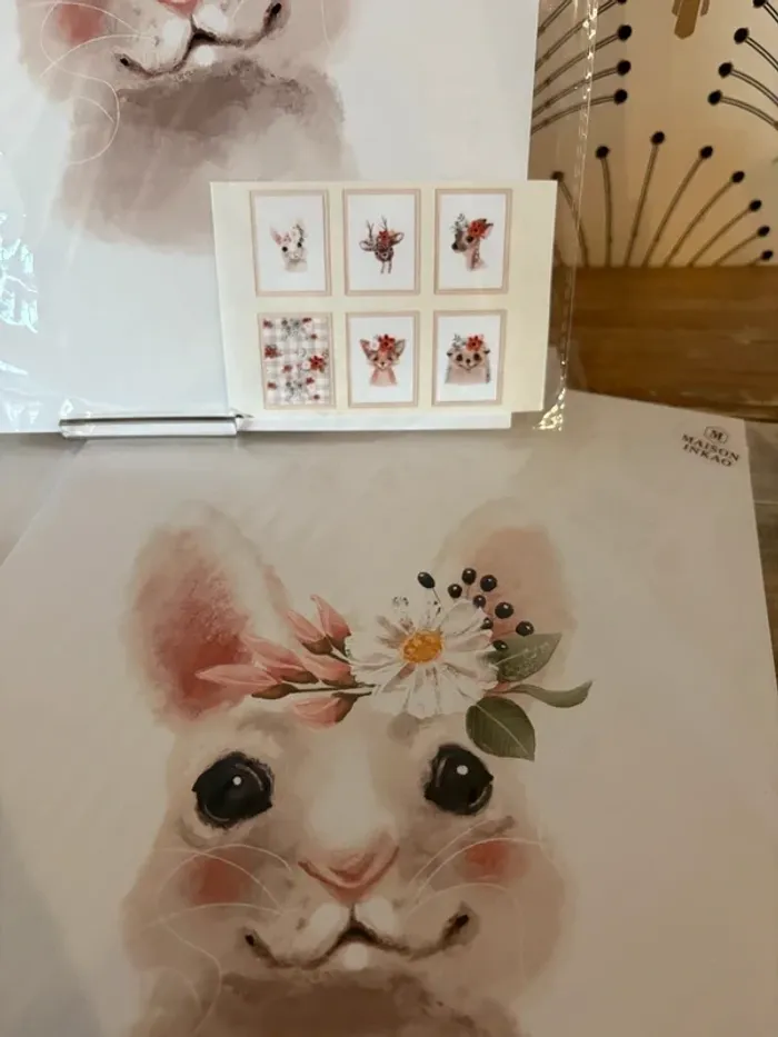 Affiches “Petits animaux fleuris” pour chambre enfant - photo numéro 2