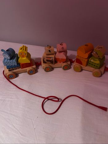 Jouet empilable animaux train
