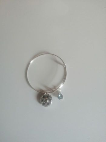 🌸 bracelet  breloques acier   cristal bleu "Boutique Parisienne" Idéal pour un cadeau de noël 🎄🌸