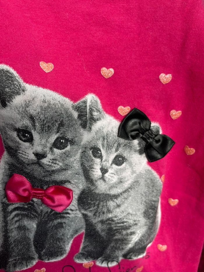 T-shirt manches longues rose avec chats - Palomino - 122 cm - photo numéro 4