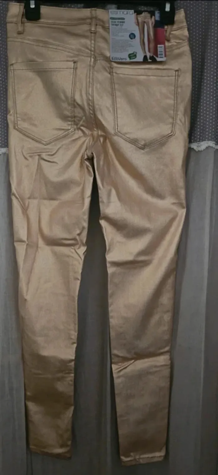 Pantalon doré clair jeans Skinny fit Esmara Taille 40 Neuf - photo numéro 4