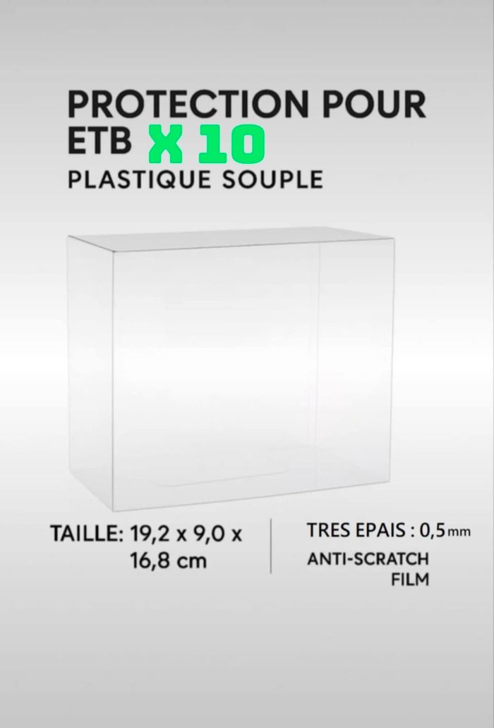 Pokémon Protections souples transparentes pour ETB Pokemon – Lot de 10 coffrets dresseur d'élite