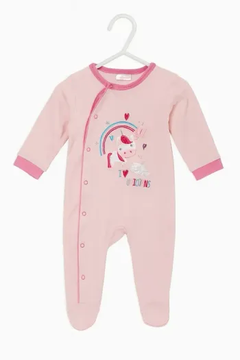 Pyjama rose motif licorne – Babou – 9 mois