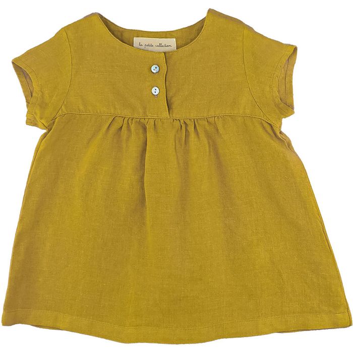 La Petite Collection Robe à manches courtes 6-12 mois en lin