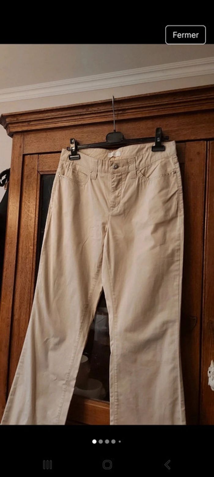 Pantalon femme Mac taille 40 couleur créme - photo numéro 2