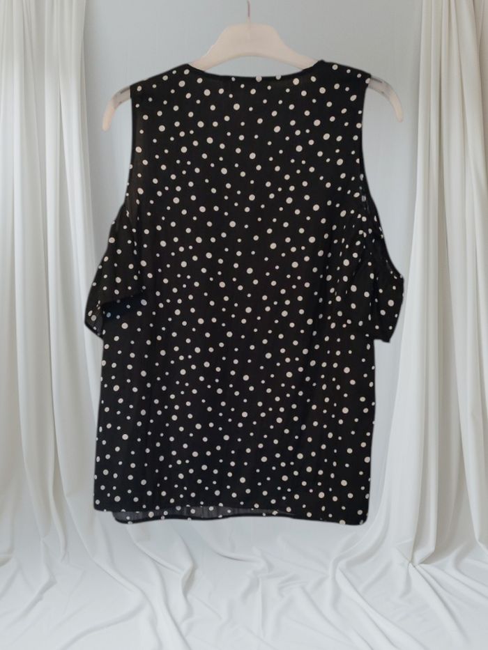 Chemisette femme noir a pois blanc taille M - photo numéro 3