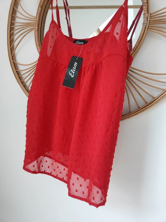 Etam top plumetis rouge - photo numéro 2