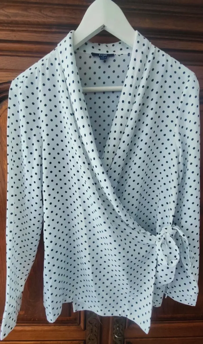 Chemise cache coeur à pois femme taille M