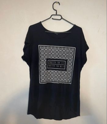 T-shirt noir MsMode 🖤 Taille L – Motif citation