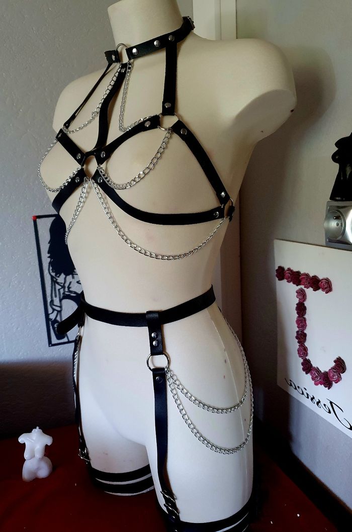 Ceinture de corps et chainette festival bondage bdsm costume - photo numéro 3