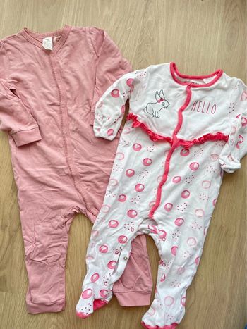 Lot de 2 pyjamas bébé fille 18 mois rose blanc imprimé
