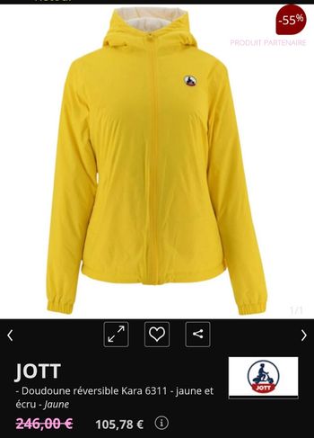 Veste de pluie Jott femme xs 34 neuve