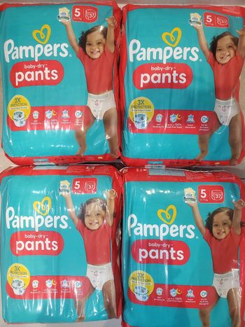 Lot de 4 paquets de couches culottes pampers pants taille 5