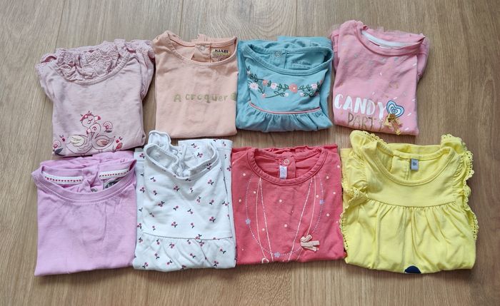 Lot t-shirts manches courtes fille 18 mois