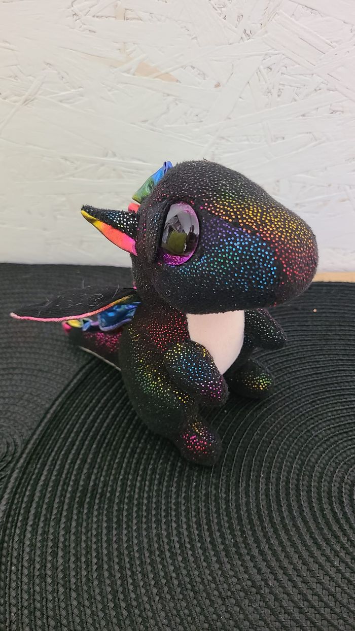 doudou Ty Beanie Boo's Dragon Noir arc-en-ciel Anora - photo numéro 4