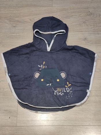 Poncho peignoir cape de bain marine Petit Beguin Taille 18-24 mois