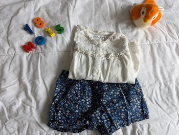 Blouse manches longues et short - 18 mois