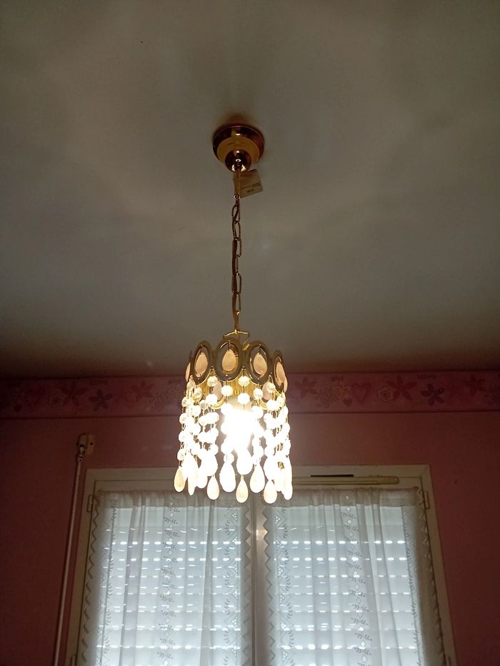 Lustre verre et métal doré - photo numéro 3
