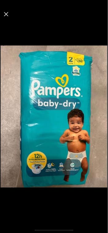 4 paquets Couches Pampers taille 2