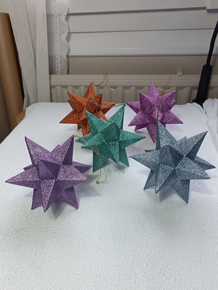 lot 5 grosses boules étoiles de Noël - photo numéro 2