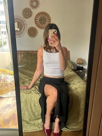 Jupe longue noire fendue – Taille 42