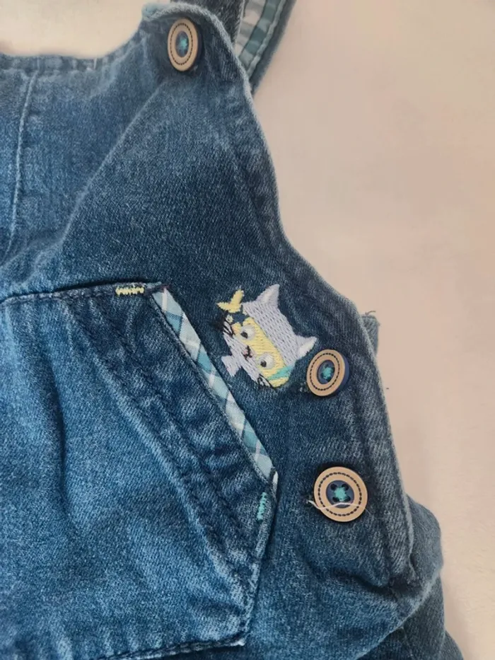 Adorable lot bébé garçon 6 mois salopette pantalon et haut bleus Sergent Major automne hiver - photo numéro 3