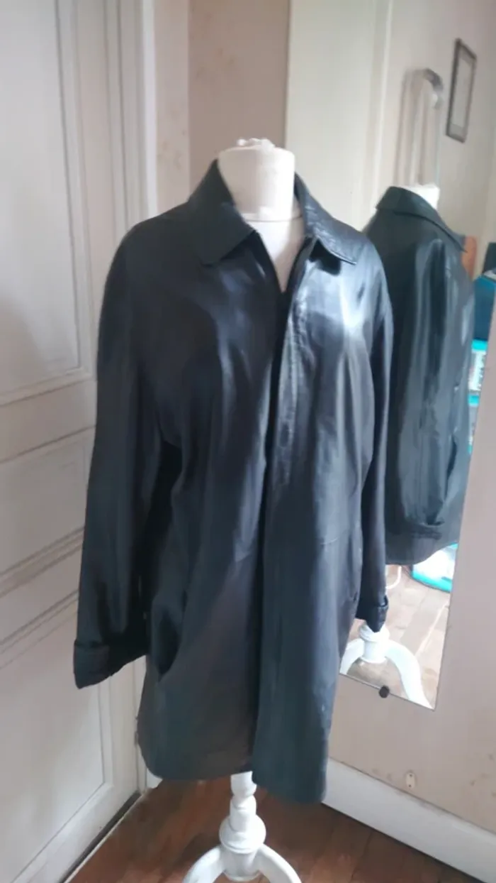 Manteau en cuir mi-long DKNY – T.38 - photo numéro 10