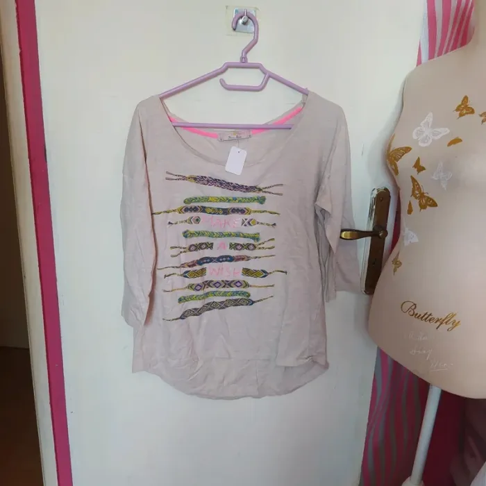 375- t-shirt manche 3/4, cache cache, taille 3