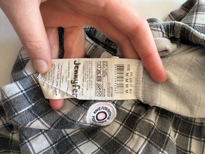 Ensemble pyjama t-shirt blanc et short à carreaux - Jennyfer - M/38 - photo numéro 9