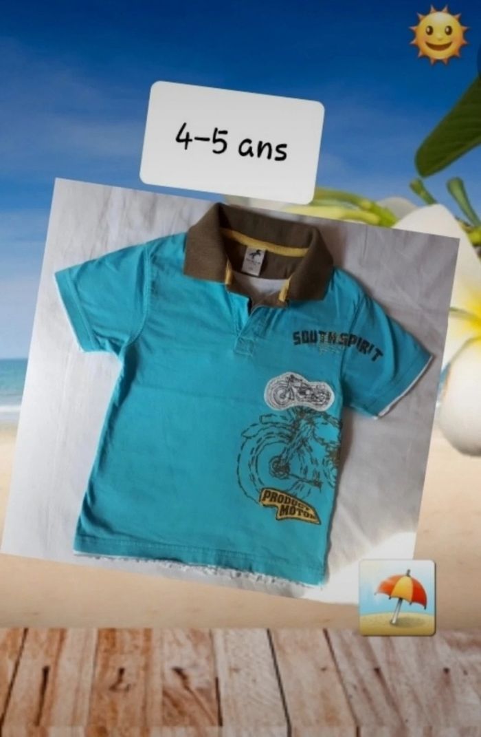 🌴 Superbe polo turquoise (4-5 ans)🌴