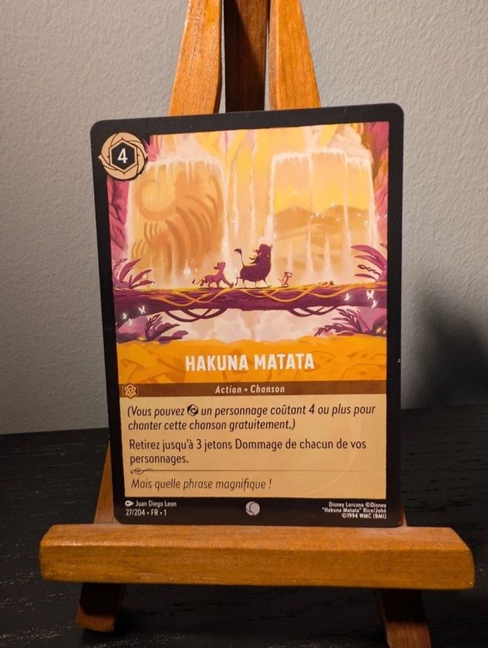 🌟 Hakuna Matata – Disney Lorcana FR - En excellent état 🌟