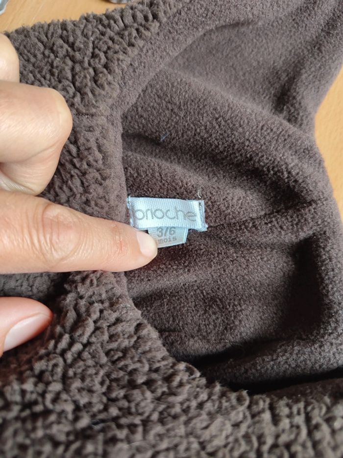 Lot bonnet ours 3-6M Brioche + écharpe rayée - photo numéro 3