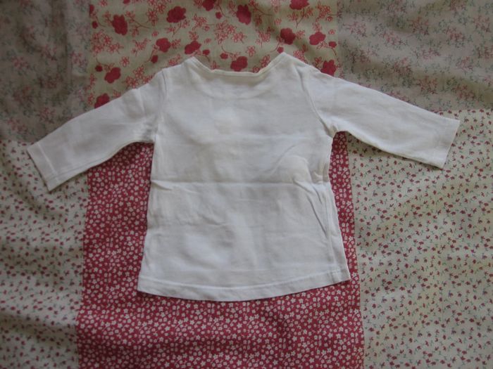 T-Shirt manches longues blanc 3 mois - photo numéro 2