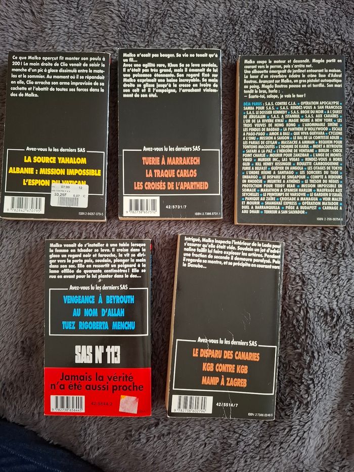 Lot de 5 romans policiers de Gérard De Villiers en bon état - photo numéro 2