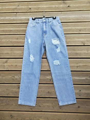 Jean Mom Destroy Shein – Délavage Clair – Taille M – Très Bon État
