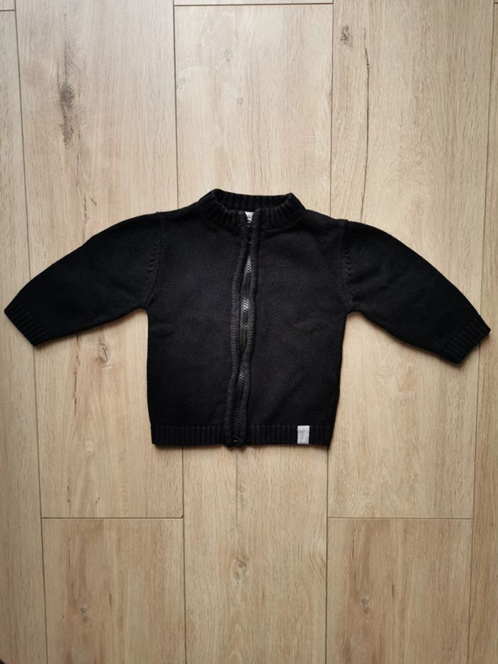 Gilet zip noir Kitchoun 12 mois - photo numéro 3