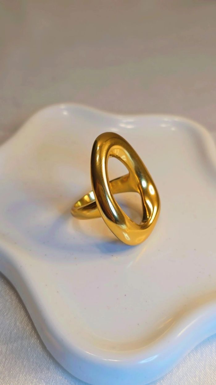 Bague Dorée Design Organique taille (8) - photo numéro 2